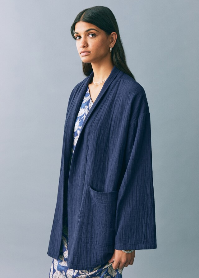 Mango Kimono-Jacke Bambula im Angebot
