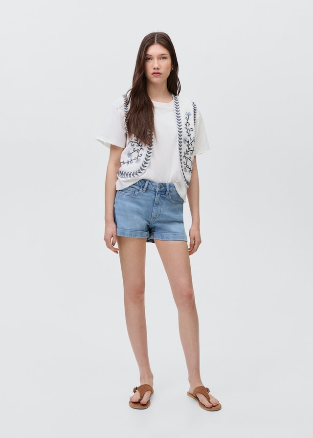 Mango Jeansshorts mit umgeschlagenem Saum Fabrikpreis
