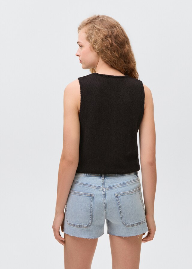 Mango Jeansshorts mit ausgefranstem Saum Rabatt