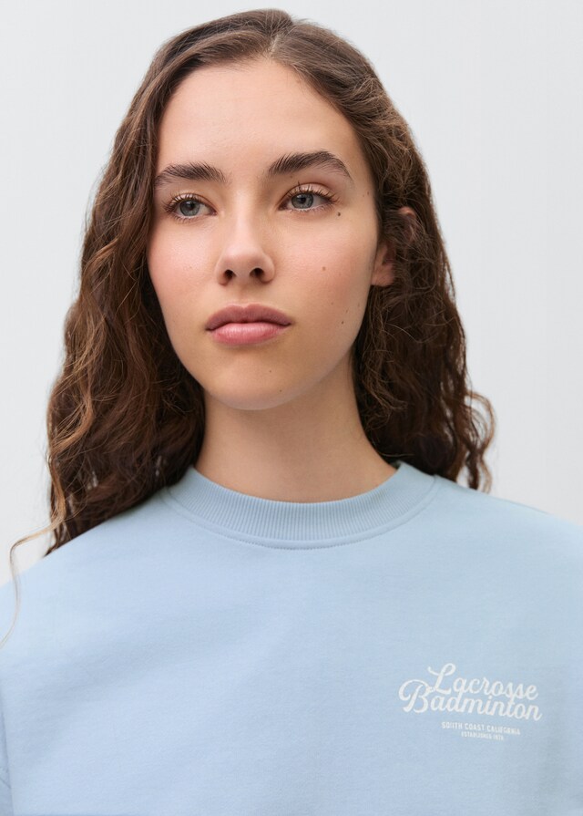 Mango Baumwoll-Sweatshirt mit aufgedrucktem Schriftzug Günstig kaufen