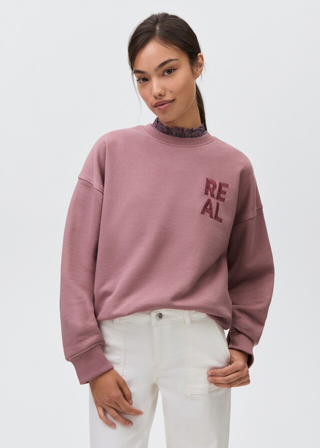 Mango Sweatshirt mit aufgesticktem Schriftzug Versandkostenfrei