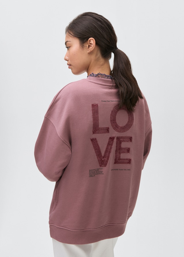 Mango Sweatshirt mit aufgesticktem Schriftzug Versandkostenfrei