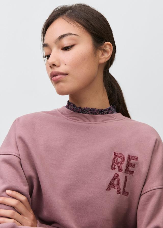 Mango Sweatshirt mit aufgesticktem Schriftzug Versandkostenfrei