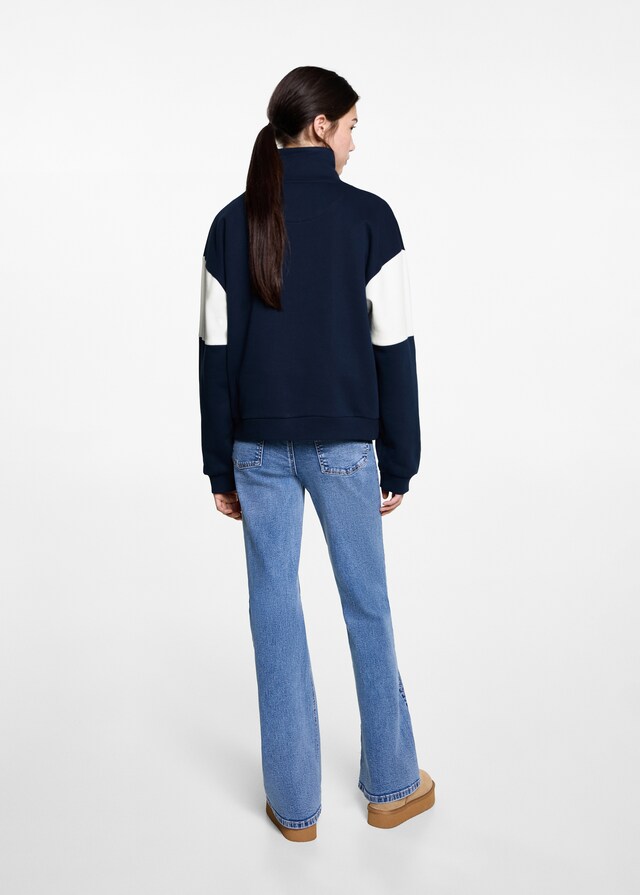 Mango Sweatshirt mit Zip und Schriftzug Flash Sale