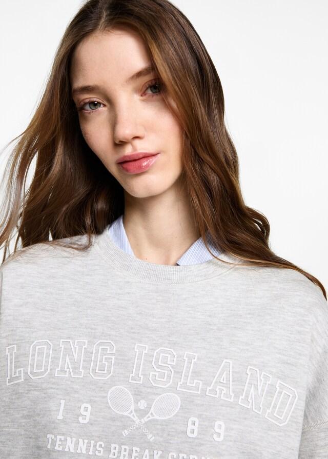 Mango Gemustertes Baumwoll-Sweatshirt Online Shopping