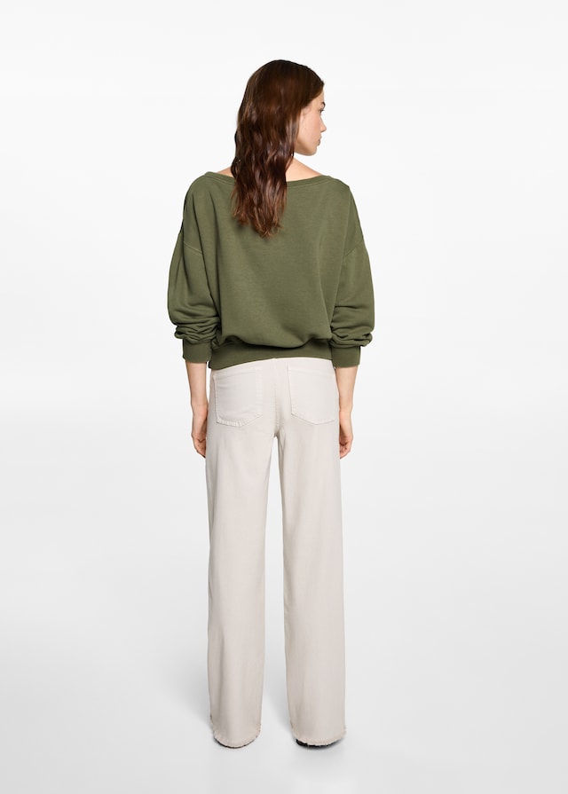 Mango Sweatshirt mit floraler Stickerei Preisnachlass