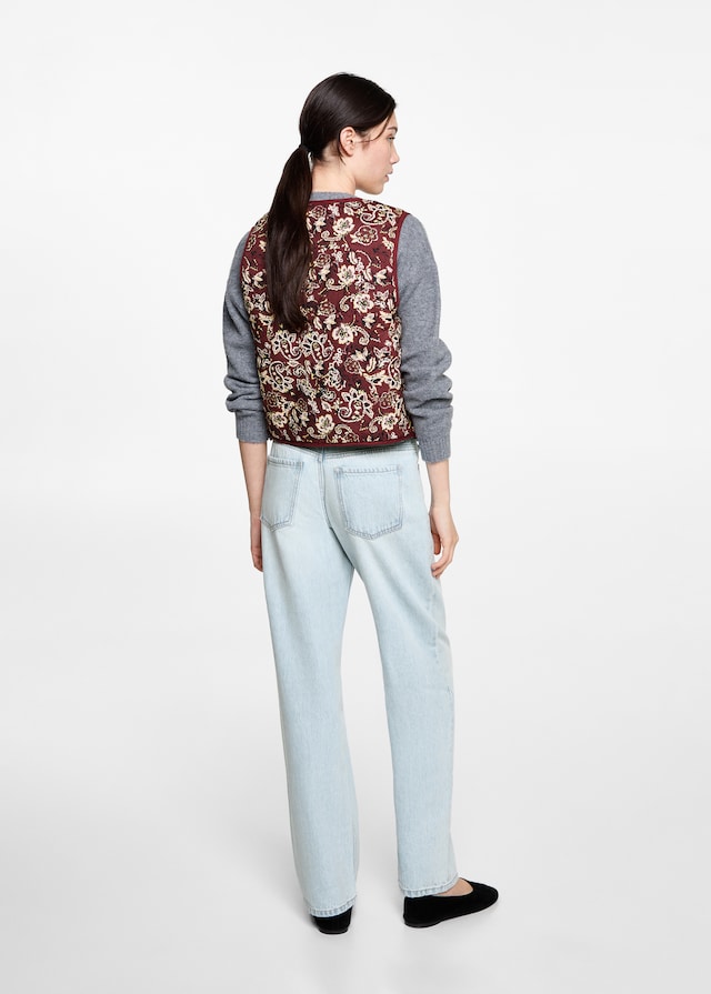 Mango Gemusterte Crop-Weste Black Friday