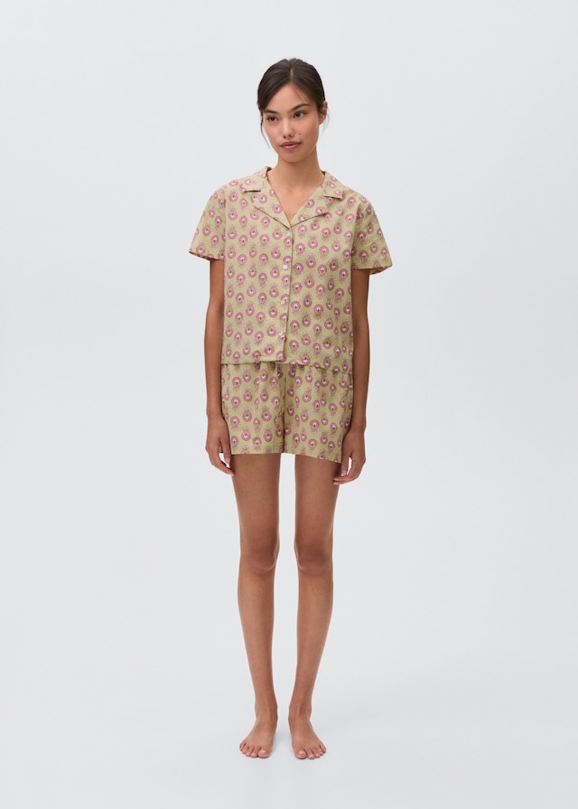 Mango Pyjama-Pack aus gemusterter Baumwolle Lagerräumung
