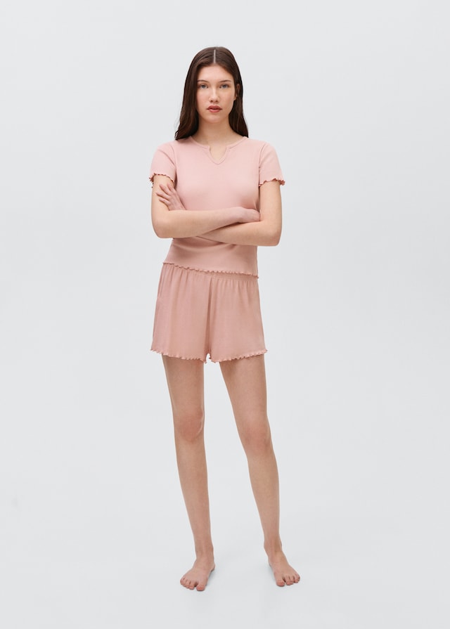 Mango Pack Kurzer Baumwoll-Pyjama Top Angebot