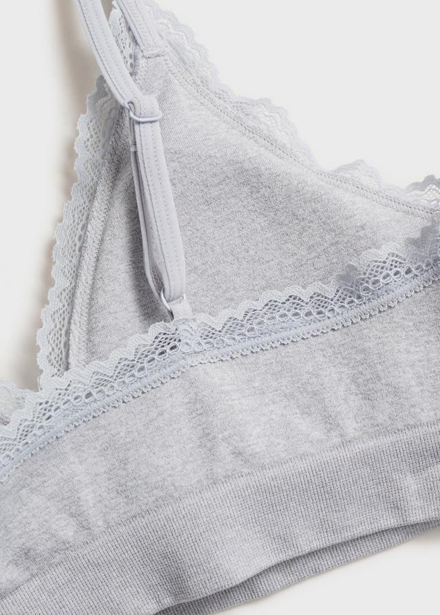 Mango Triangel-BH mit Seidenspitze-Detail Große Rabatte