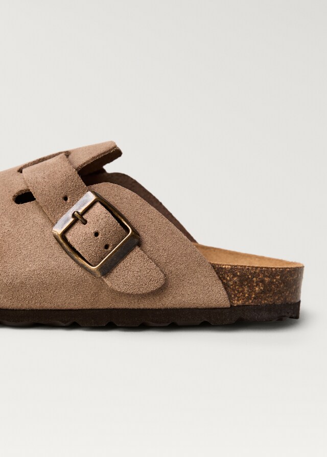 Mango Leder-Clogs mit Schnalle VIP-Rabatte