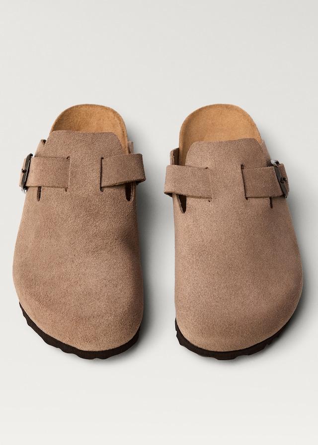 Mango Leder-Clogs mit Schnalle VIP-Rabatte