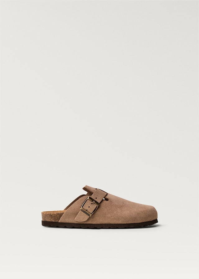 Mango Leder-Clogs mit Schnalle VIP-Rabatte