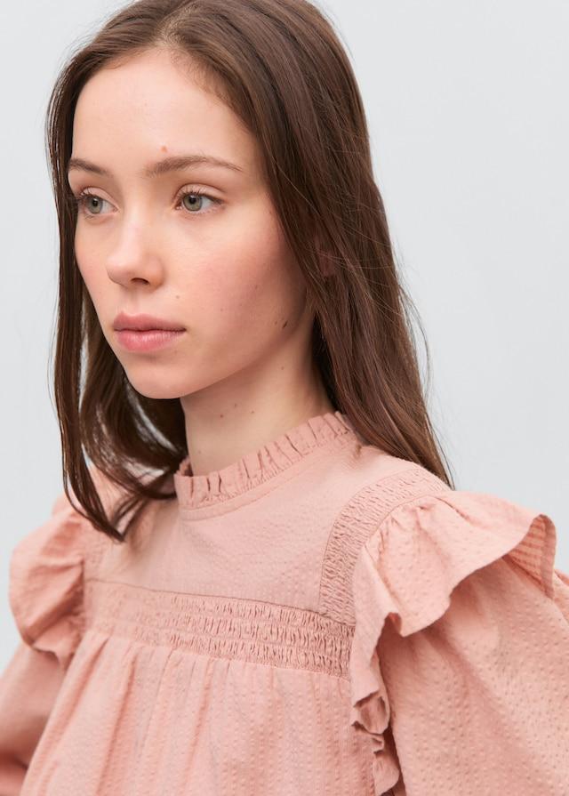 Mango Texturierte Baumwollbluse Flash Sale