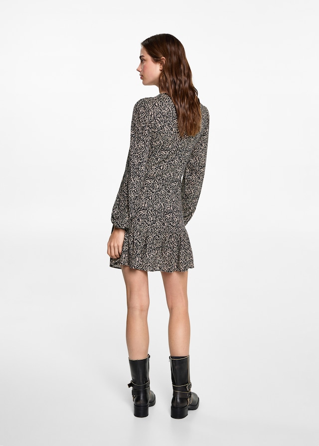 Mango Gekräuseltes Printkleid Saisonschlussverkauf