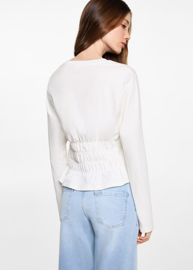 Mango T-Shirt mit geraffter Taille Valentinstagsangebot