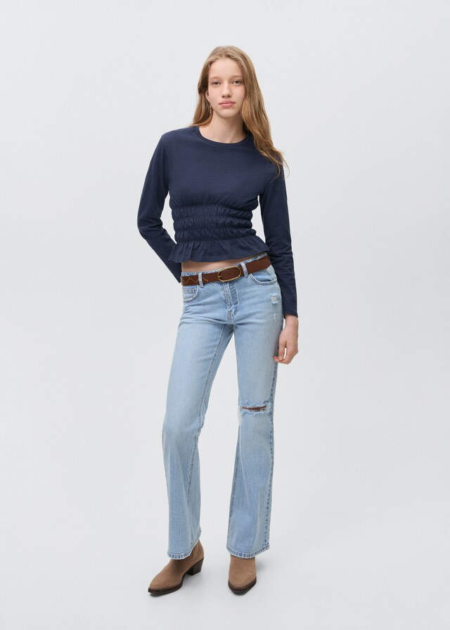 Mango T-Shirt mit geraffter Taille Jubiläumsangebot