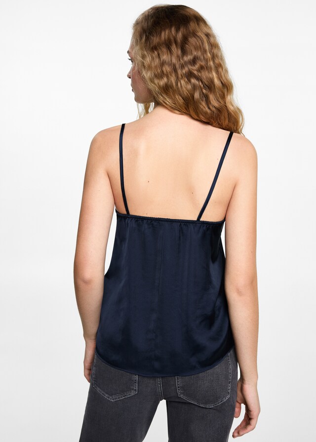Mango Top mit Seidenspitzen-Detail Heißer Verkauf