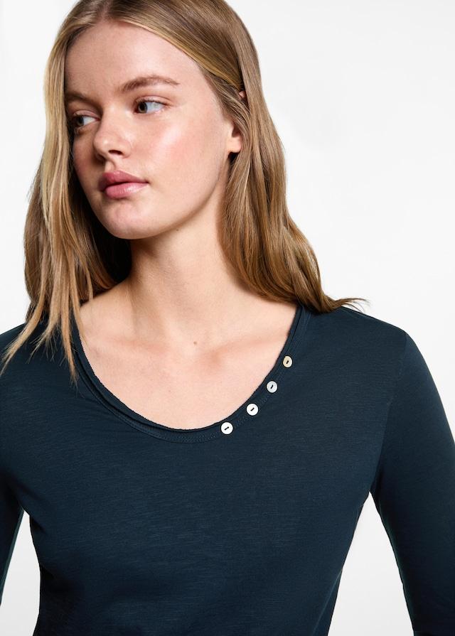 Mango Langärmliges T-Shirt mit Knöpfen Top Angebot
