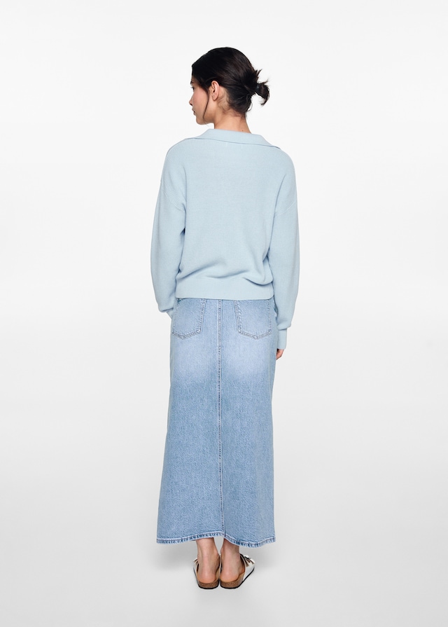 Mango Pullover mit Polo-Kragen Neueste Stile