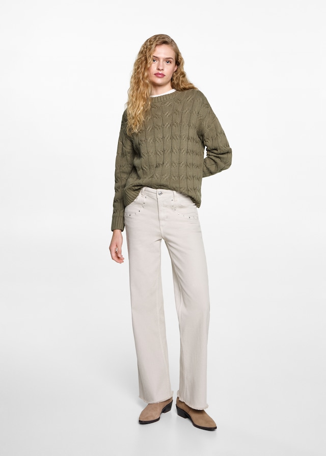 Mango Pullover mit Zopfmuster Letzte 2 Tage