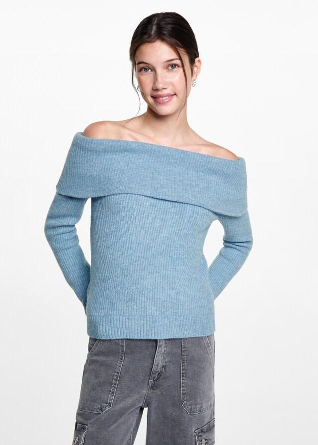Mango Schulterfreier Strickpullover Bis zu 65% Rabatt