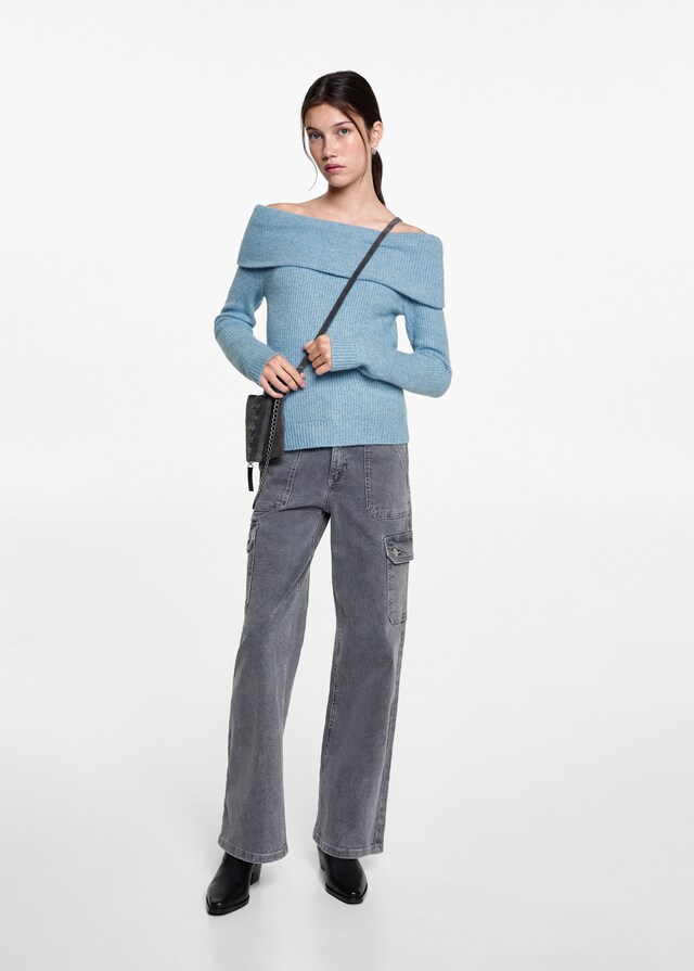 Mango Schulterfreier Strickpullover Bis zu 65% Rabatt