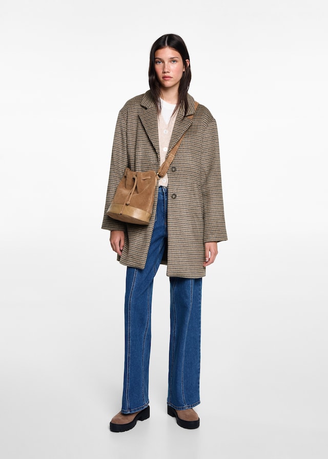 Mango Mantel mit Hahnentrittmuster Discount Store für neue Produkte