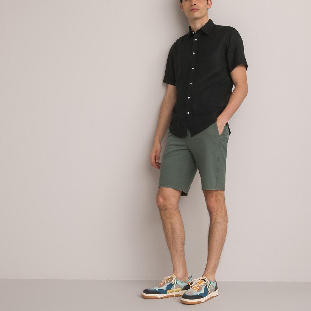 laredoute Kurzärmeliges Leinenhemd Regular-Fit schwarz LA REDOUTE COLLECTIONS Exklusive Angebote