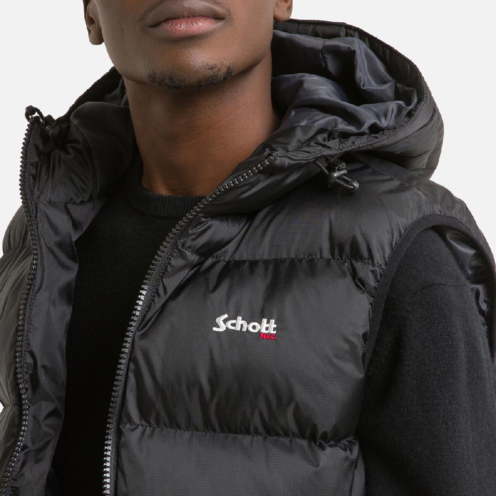 laredoute Ärmelloses Stepp-Gilet Idaho 2V mit Kapuze schwarz SCHOTT Begrenztes Angebot