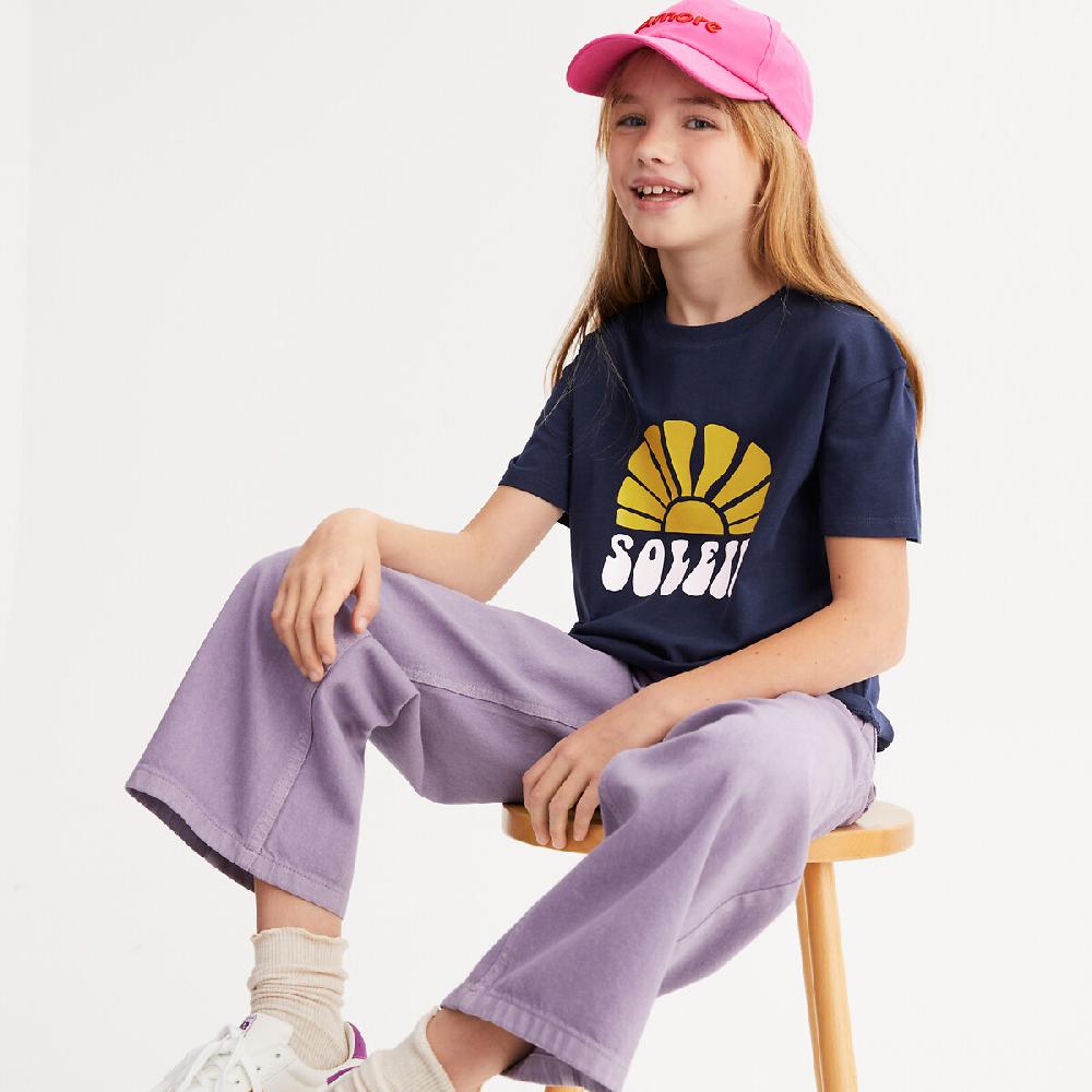 laredoute T-Shirt mit rundem Ausschnitt & Sonnen-Print marine LA REDOUTE COLLECTIONS Sonderangebote