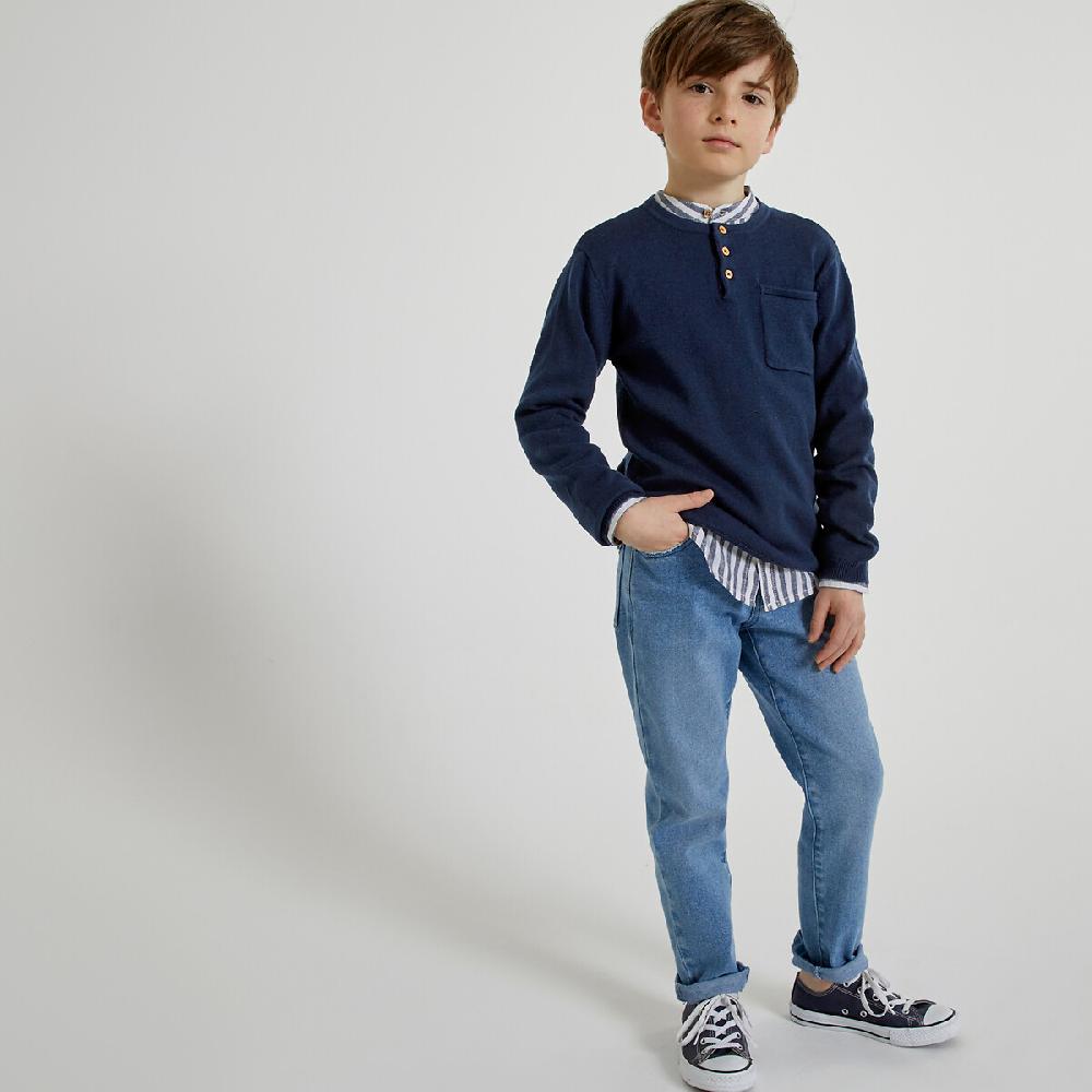 laredoute Feinstrickpullover mit Henley-Ausschnitt marine LA REDOUTE COLLECTIONS Zeitbegrenzte Promotion