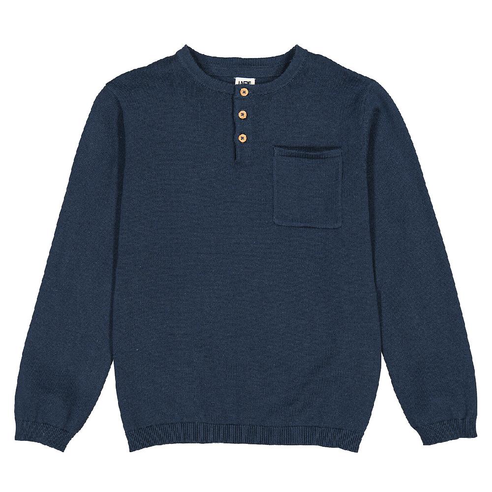 laredoute Feinstrickpullover mit Henley-Ausschnitt marine LA REDOUTE COLLECTIONS Zeitbegrenzte Promotion