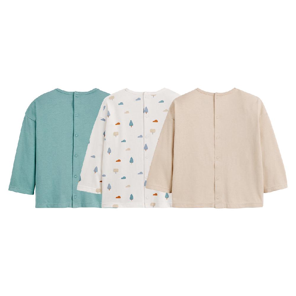 laredoute 3er-Pack Langarm-Shirts blau/beige LA REDOUTE COLLECTIONS Begrenzt auf 3 Tage