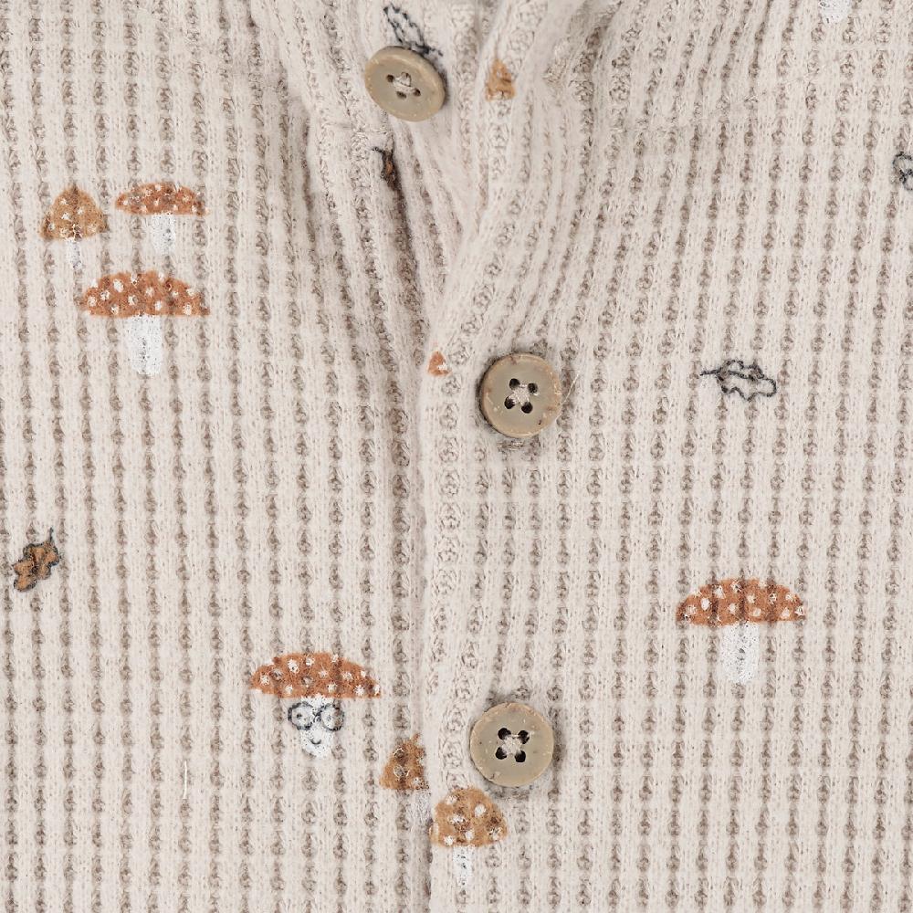 laredoute Overall aus Waffelpikee mit Pilzmuster bedruckt LA REDOUTE COLLECTIONS Angebote
