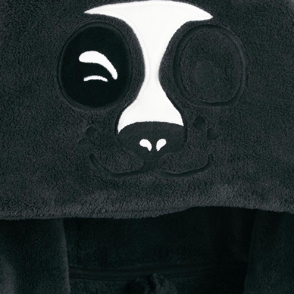 laredoute Morgenmantel mit Panda-Kapuze aus Fleece grau LA REDOUTE COLLECTIONS Hotsell