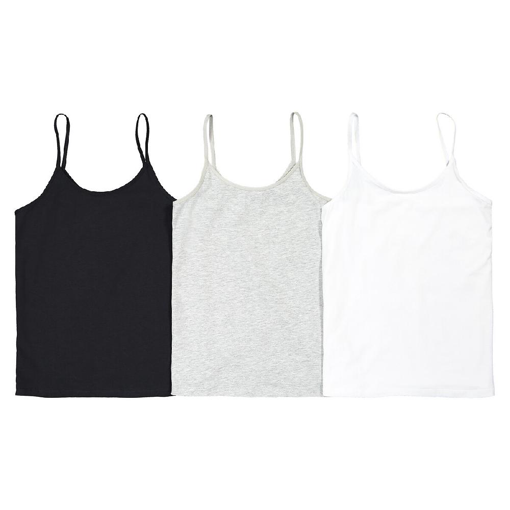 laredoute 3er-Pack Tops uni Baumwolle schwarz + weiss + grau LA REDOUTE COLLECTIONS Versandkostenfrei