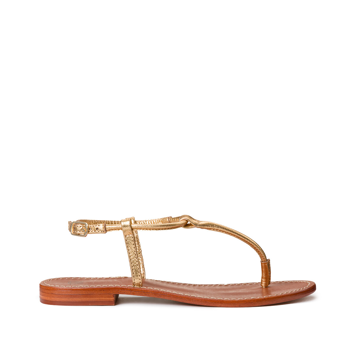 laredoute Zehensandalen aus Leder goldfarben LA REDOUTE COLLECTIONS Begrenztes Angebot