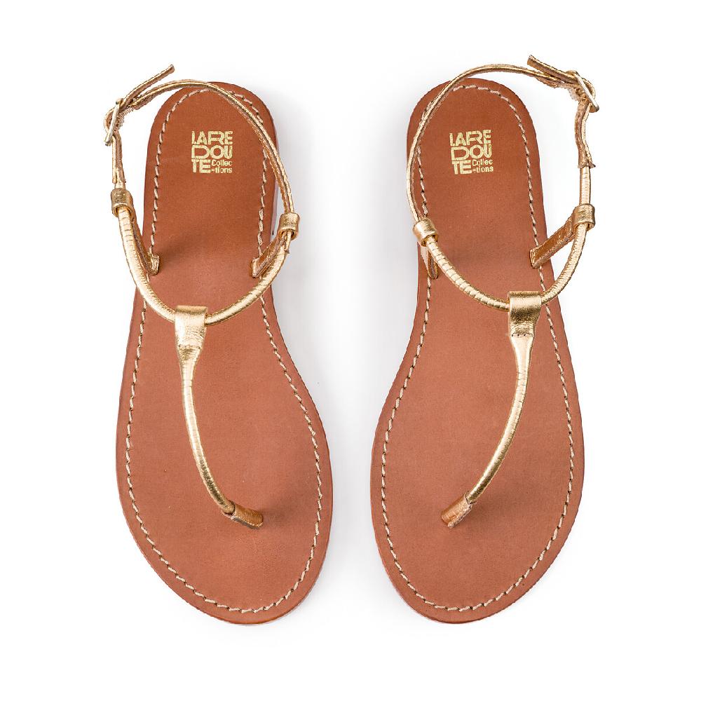 laredoute Zehensandalen aus Leder goldfarben LA REDOUTE COLLECTIONS Begrenztes Angebot