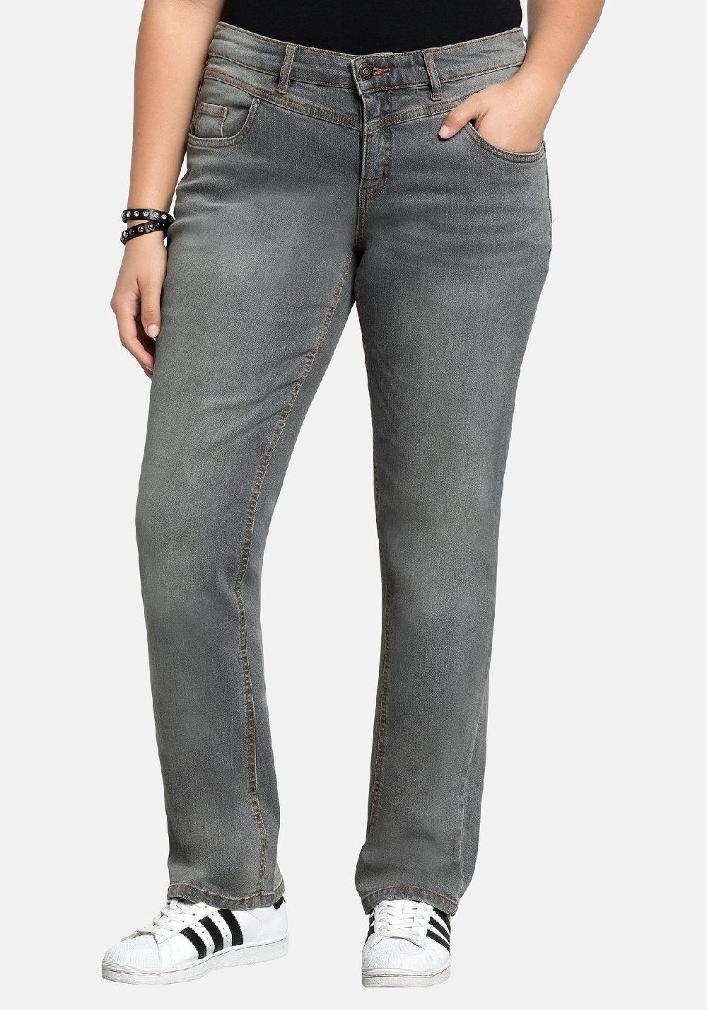 sheego Jeans »Die Gerade« mit Used-Effekten Super Sparpreis