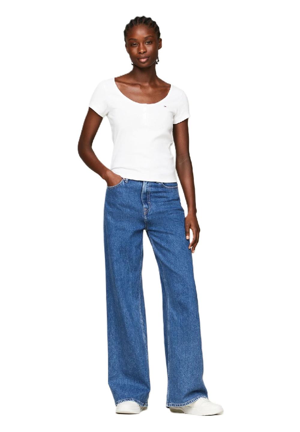 TOMMY Jeans T-Shirt Henley-Ausschnitt für Damen Online Shopping