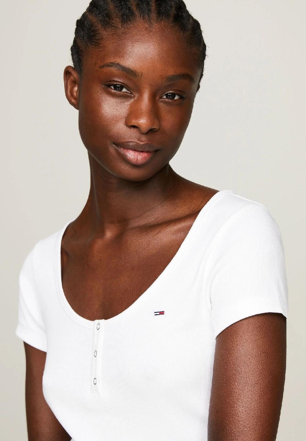 TOMMY Jeans T-Shirt Henley-Ausschnitt für Damen Online Shopping