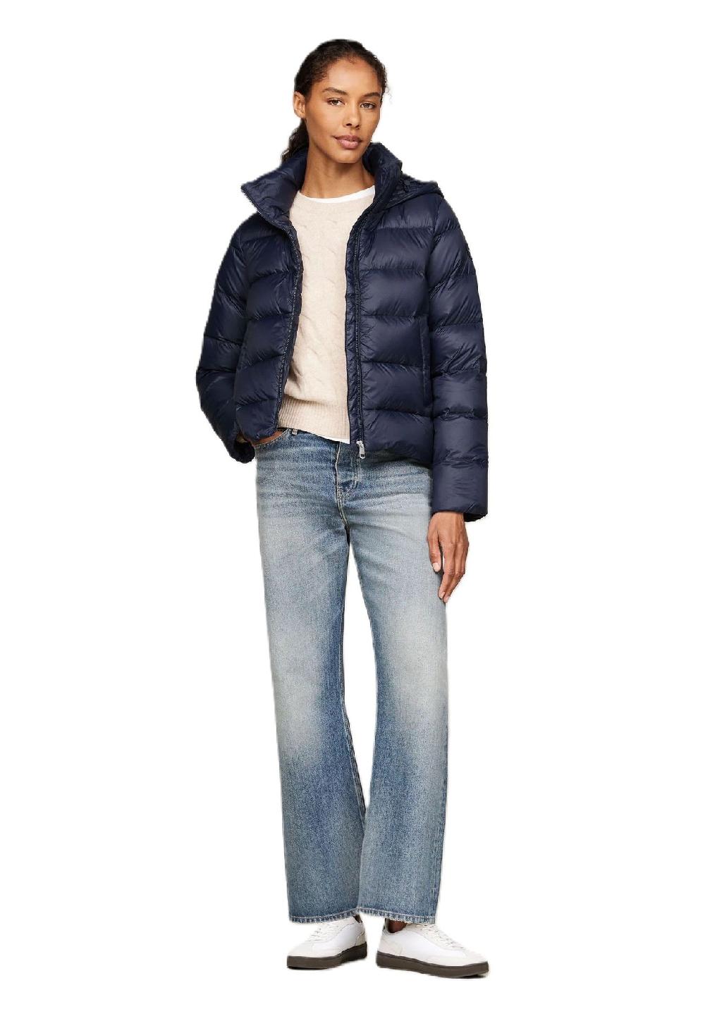 TOMMY HILFIGER Steppjacke Stehkragen Logo-Patch für Damen Black Friday