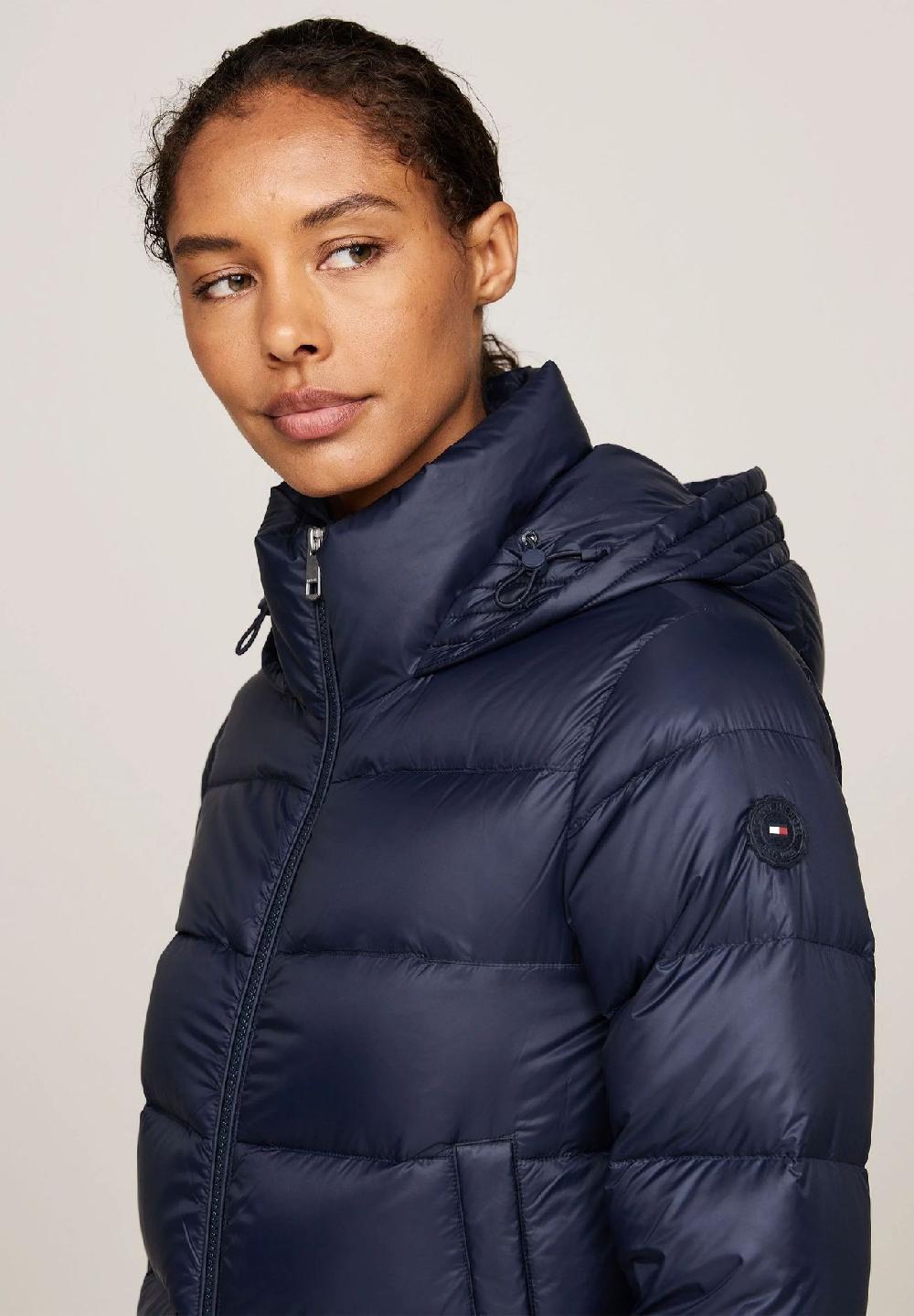 TOMMY HILFIGER Steppjacke Stehkragen Logo-Patch für Damen Black Friday