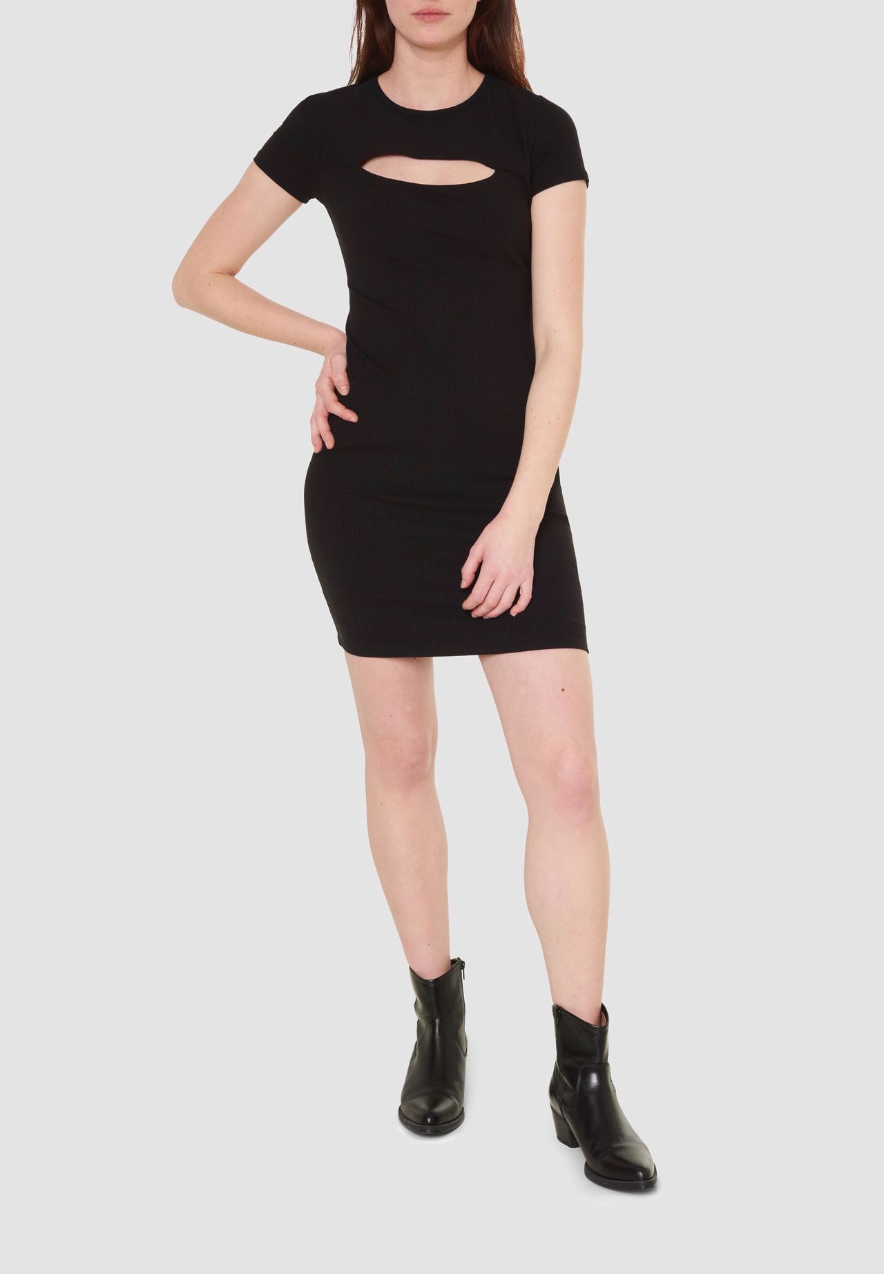 GUESS Kleid "Lana" Rundhals oberschenkellang Cutout für Damen Osterangebot
