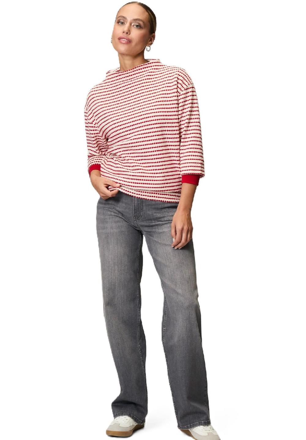 zero Sweatshirt 3/4-Arm Stehkragen für Damen Discount Store für neue Produkte