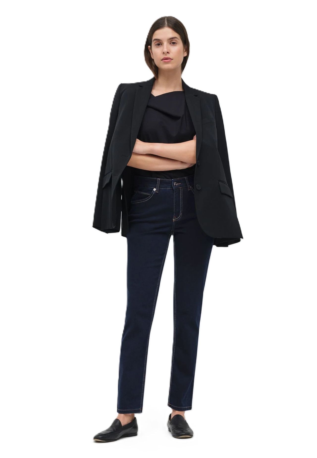 MAC Melanie Jeans Straight Fit Gürtelschlaufe für Damen Verkauf