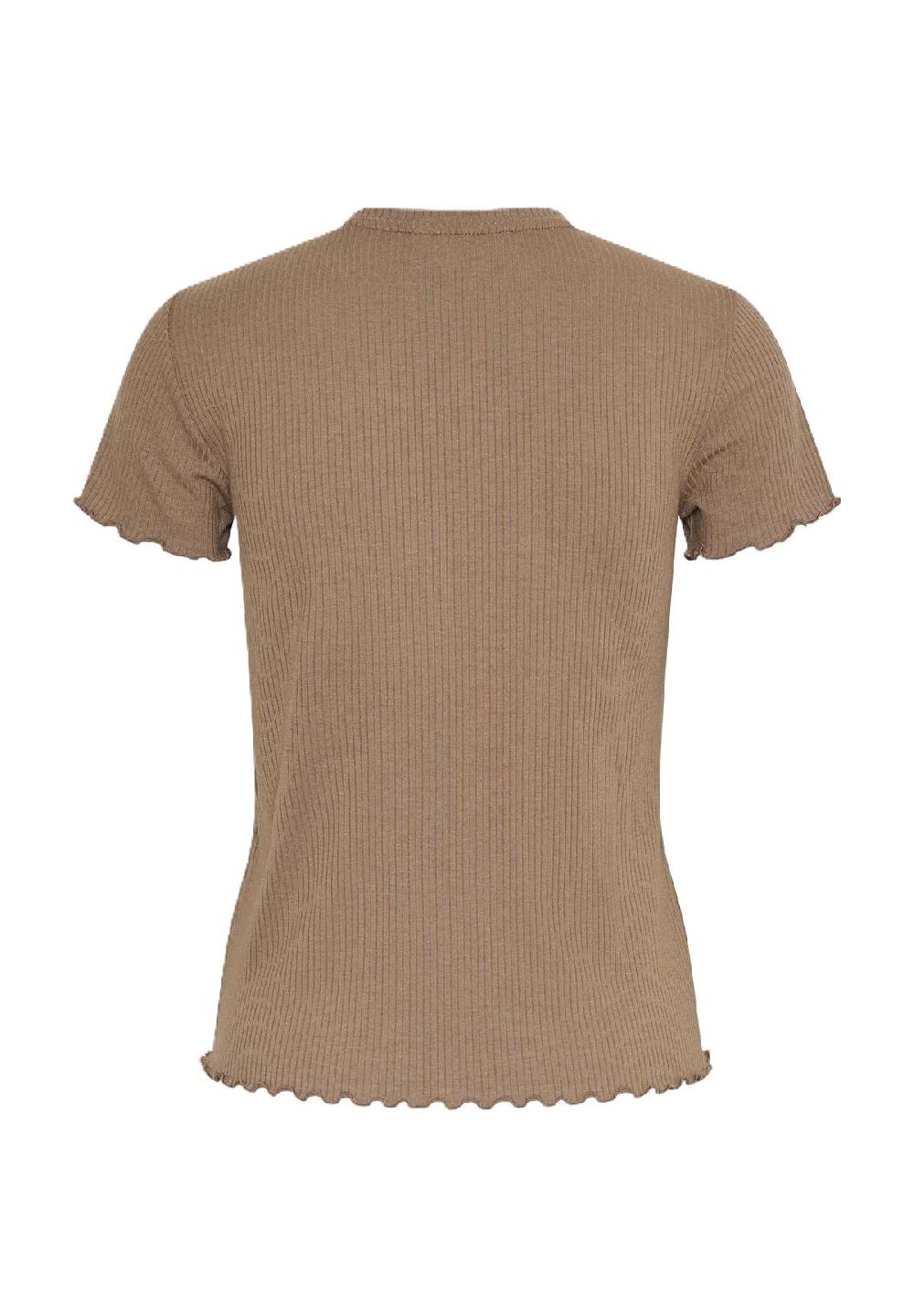PIECES T-Shirt gewellter Saum Ripp-Optik für Damen Exklusivangebot