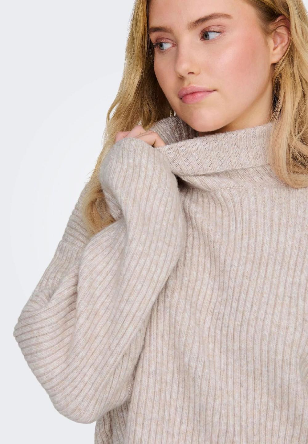 ONLY® Rollkragenpullover "Melanie" Rippbündchen für Damen Valentinstagsangebot