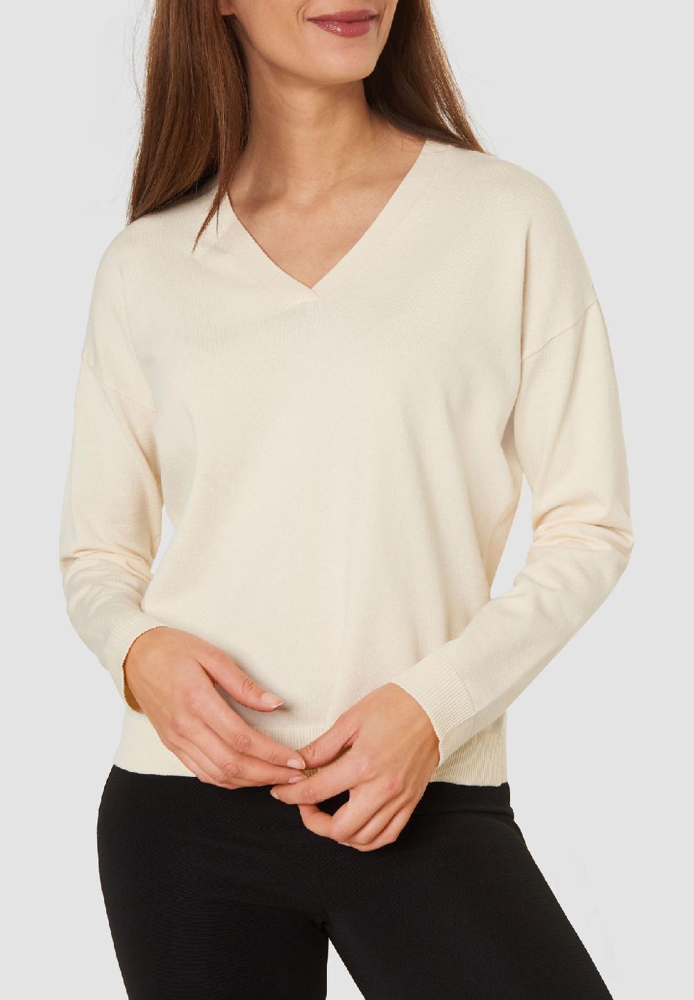 MANGUUN collection Pullover V-Ausschnitt Rippbündchen für Damen Nur für heute